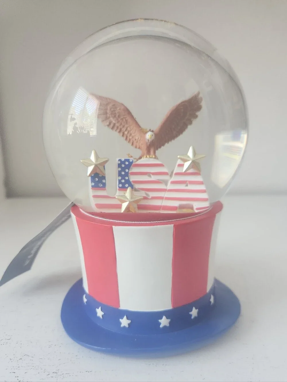 Patriotic Eagle Snow Globe Party Decoration - Red, White & Blue USA